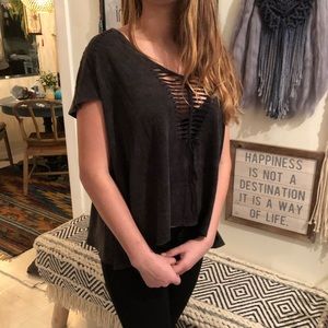 Free People slouchy ripped t